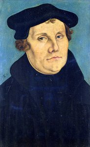 Porträtt av Martin Luther (1483-1546) 1529